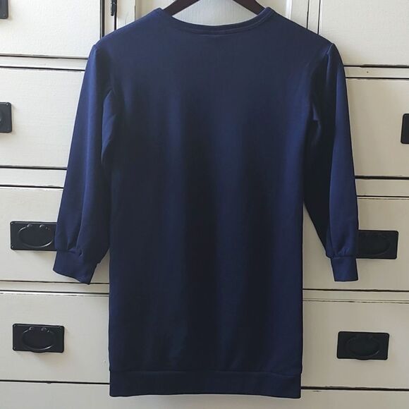 Gap Kids Size Medium Heart‎ Flip Sequin Navy Sweatshirt Dress - Picture 6 of 8